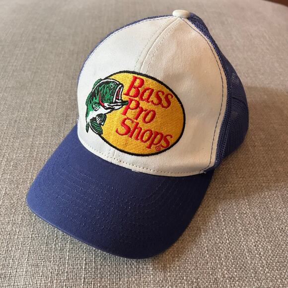 Bass Pro Shops Blue White Smap Back Hat - Picture 1 of 5